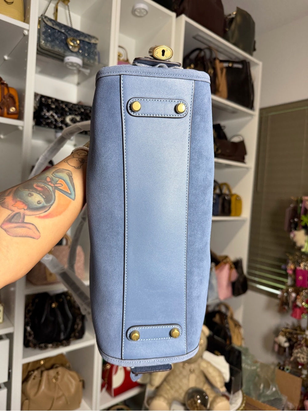 Coach Blue Suede Rogue 34 - Picture 5 of 10